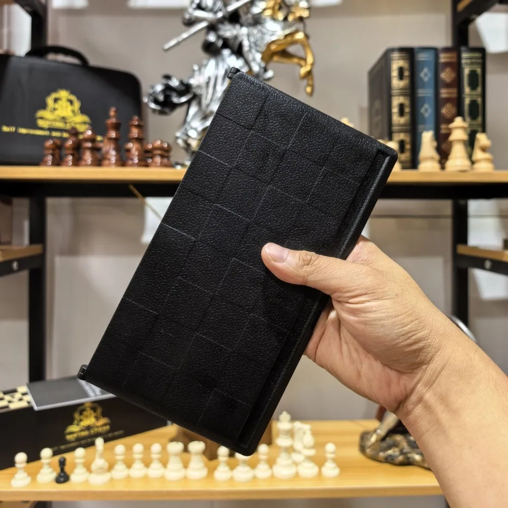 Mini Chess Set with Folding Magnetic Travel Games Board 2 Extra Queens Magnetic Folding Chess Mini Chess Game