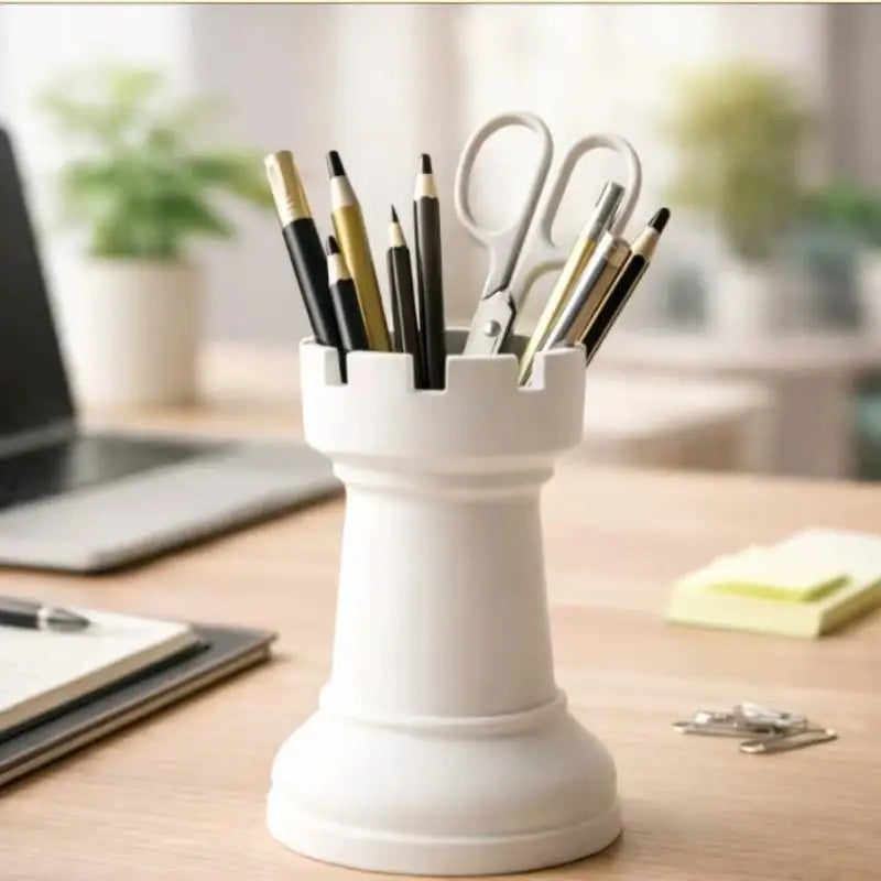 1pc Cute Plastic Chess-Shaped Pen Holder Creative Flower Vase Pencil Storage Box Multi-function Makeup Brush Storage Cup Student