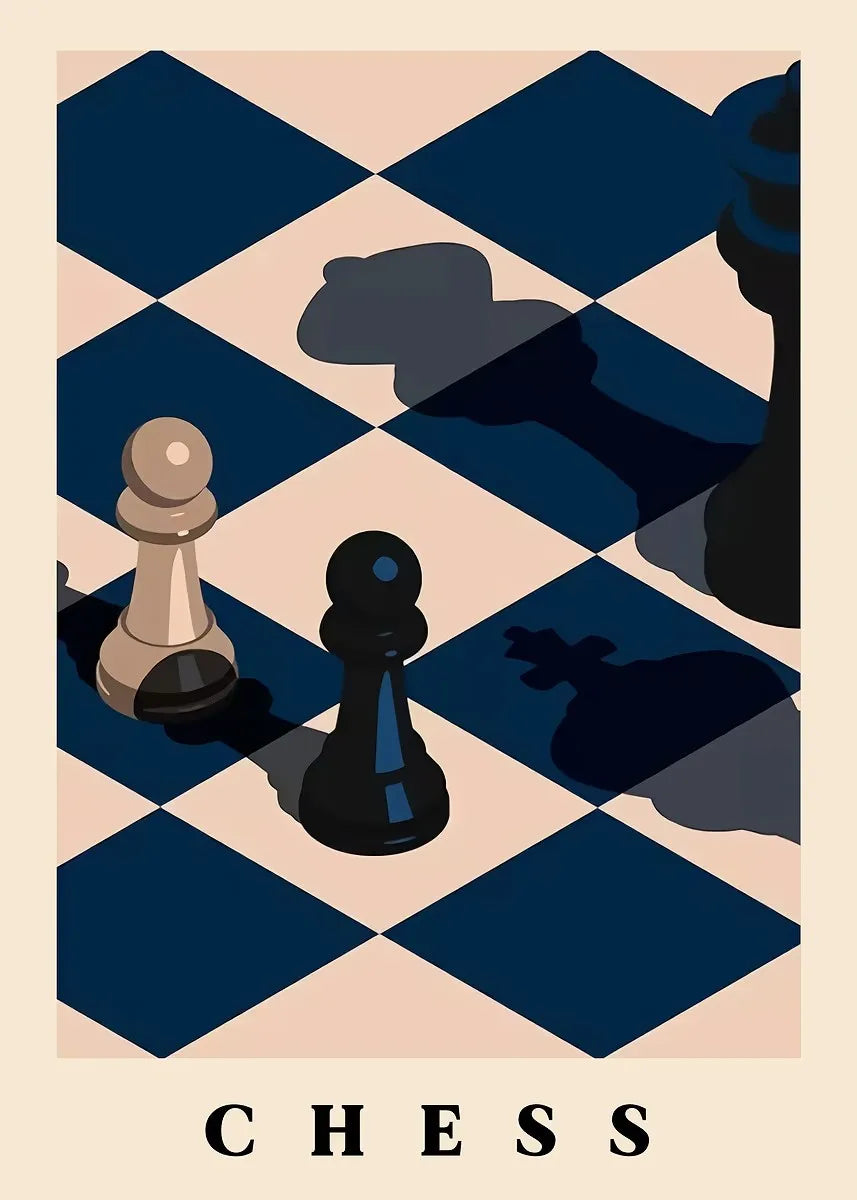 Vintage International Chess Canvas Poster Game Wall Art Picture for Living Room Bedroom Playroom Bar Club Modern Home Decor Gift