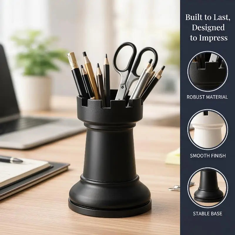 1pc Cute Plastic Chess-Shaped Pen Holder Creative Flower Vase Pencil Storage Box Multi-function Makeup Brush Storage Cup Student