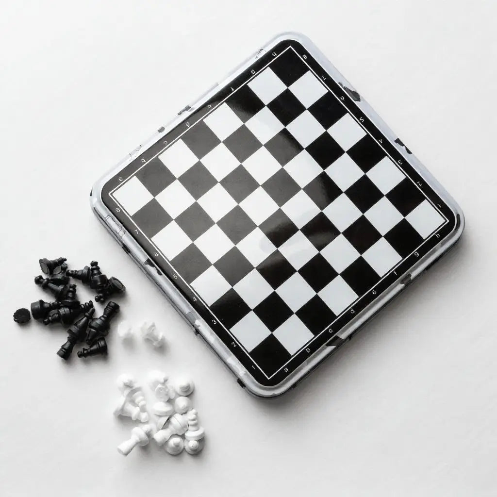 Portable Mini Chess Game Chess Board Game Magnetic Chess Student Entertainment Game for Outdoor Indoor Party Chiritsmas Gifts