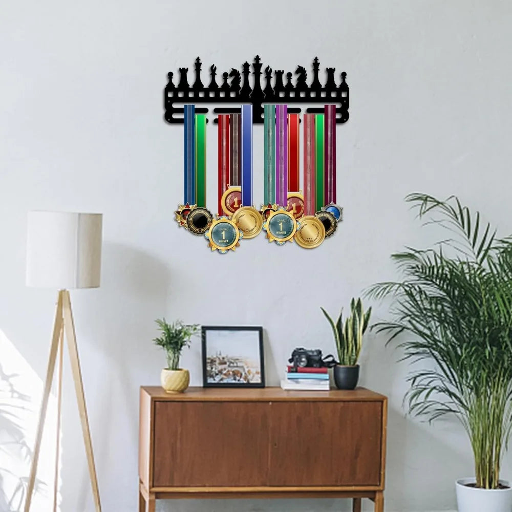 Chess Medal Hanger Display Frame Competition Holder Display Awards Sports Ribbon Holder Rack making kit