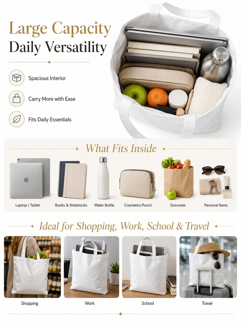 Checkerboard Checkered Board Storage Bags Washable Reversible Shopping Bag with White Handles, for Daily School & Market Use
