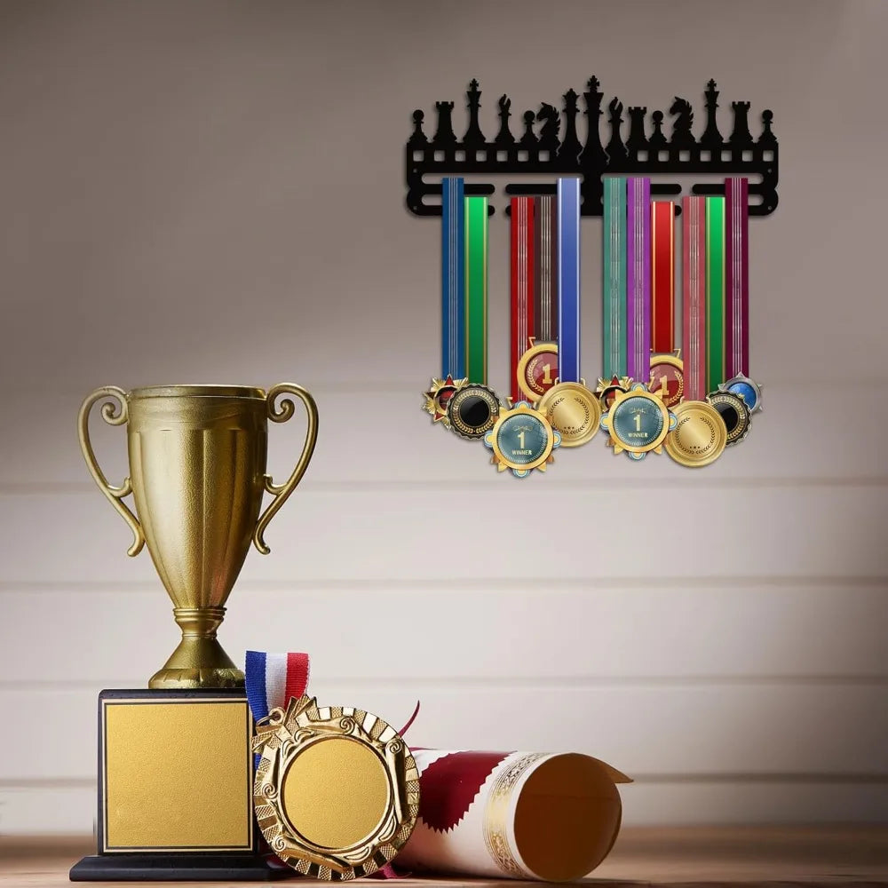 Chess Medal Hanger Display Frame Competition Holder Display Awards Sports Ribbon Holder Rack making kit