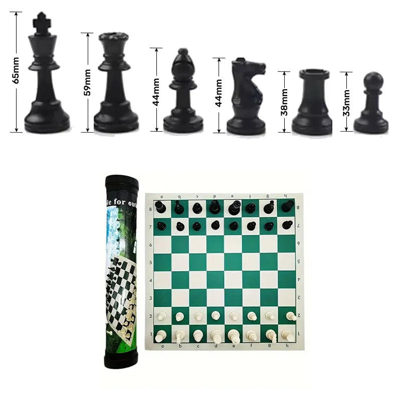 65/75/95mm Chess Pieces Set with Carrying Case Adult Children Chess Intellectual Toys Plastic Chess Championship Strategy Game