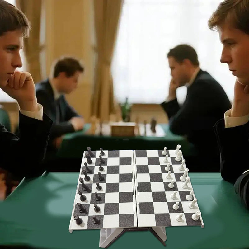 3D Printed Chess Book, Chess Set With Storage Books Design Folding Board Game For Adults Portable Compact Game Set