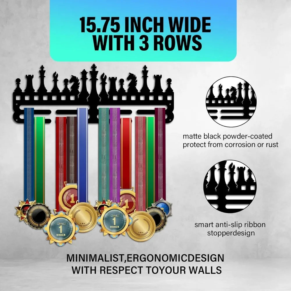 Chess Medal Hanger Display Frame Competition Holder Display Awards Sports Ribbon Holder Rack making kit