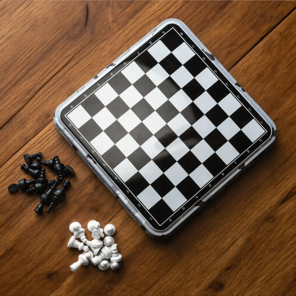 Portable Mini Chess Game Chess Board Game Magnetic Chess Student Entertainment Game for Outdoor Indoor Party Chiritsmas Gifts