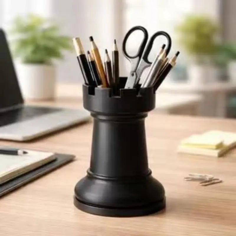 1pc Cute Plastic Chess-Shaped Pen Holder Creative Flower Vase Pencil Storage Box Multi-function Makeup Brush Storage Cup Student