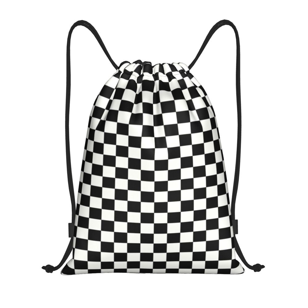 Custom Fashion Chess Drawstring Bags Women Men Lightweight Chessboard Game Sports Gym Storage Backpack