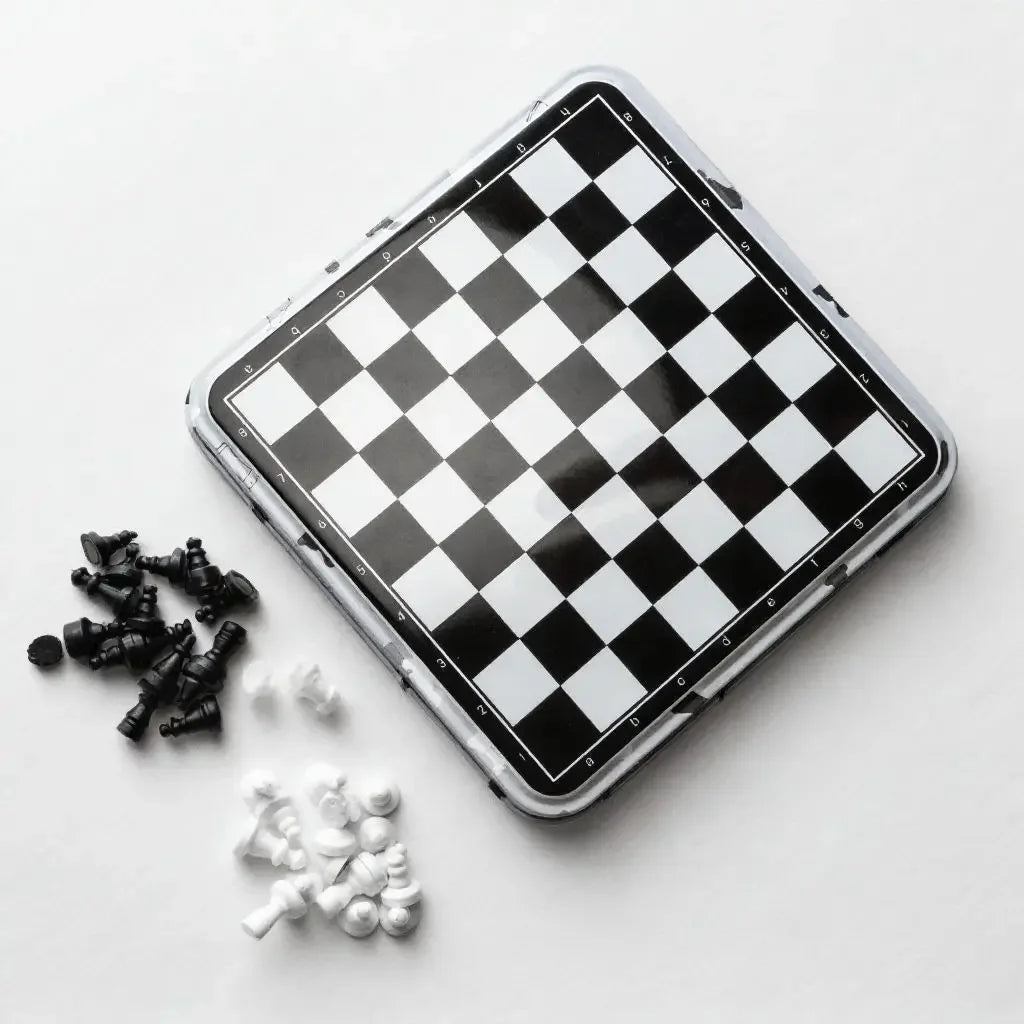 Portable Mini Chess Game Chess Board Game Magnetic Chess Student Entertainment Game for Outdoor Indoor Party Chiritsmas Gifts
