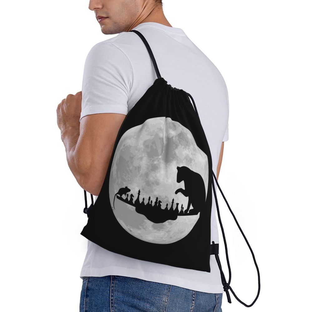 Custom Fashion Chess Drawstring Bags Women Men Lightweight Chessboard Game Sports Gym Storage Backpack
