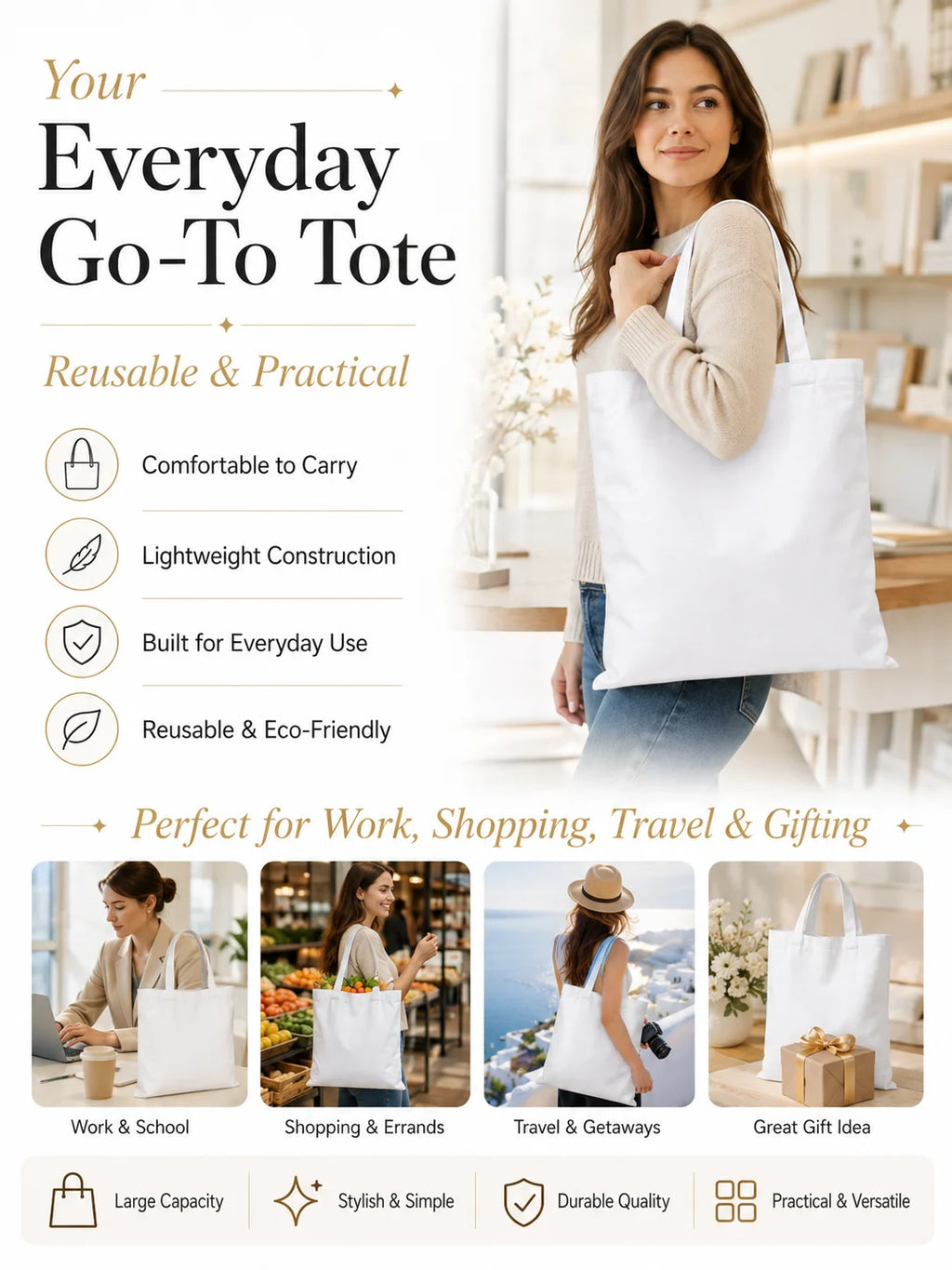 Checkerboard Checkered Board Storage Bags Washable Reversible Shopping Bag with White Handles, for Daily School & Market Use