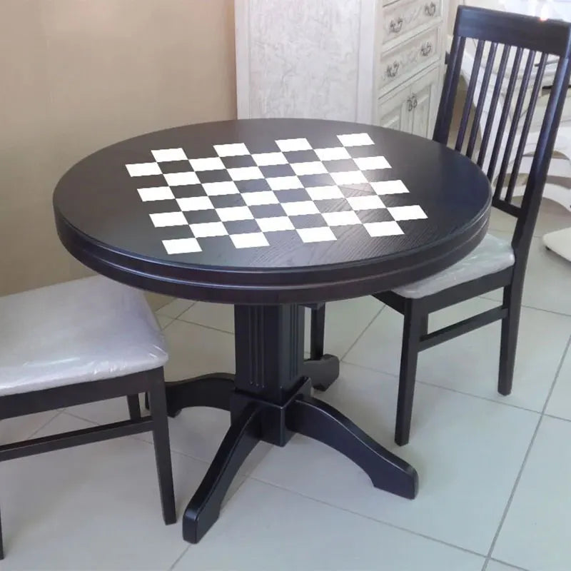 Chess and Checker Game Board Vinyl Decal, Table Sticker, Intellectual Game, Room Design Art Home Decor, Chess Player Gift Z624
