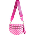 Checkered Crossbody Shoulder Bags High-Capacity Bum Bag for Women Travel Sling Bag Purse with Adjustable Strap