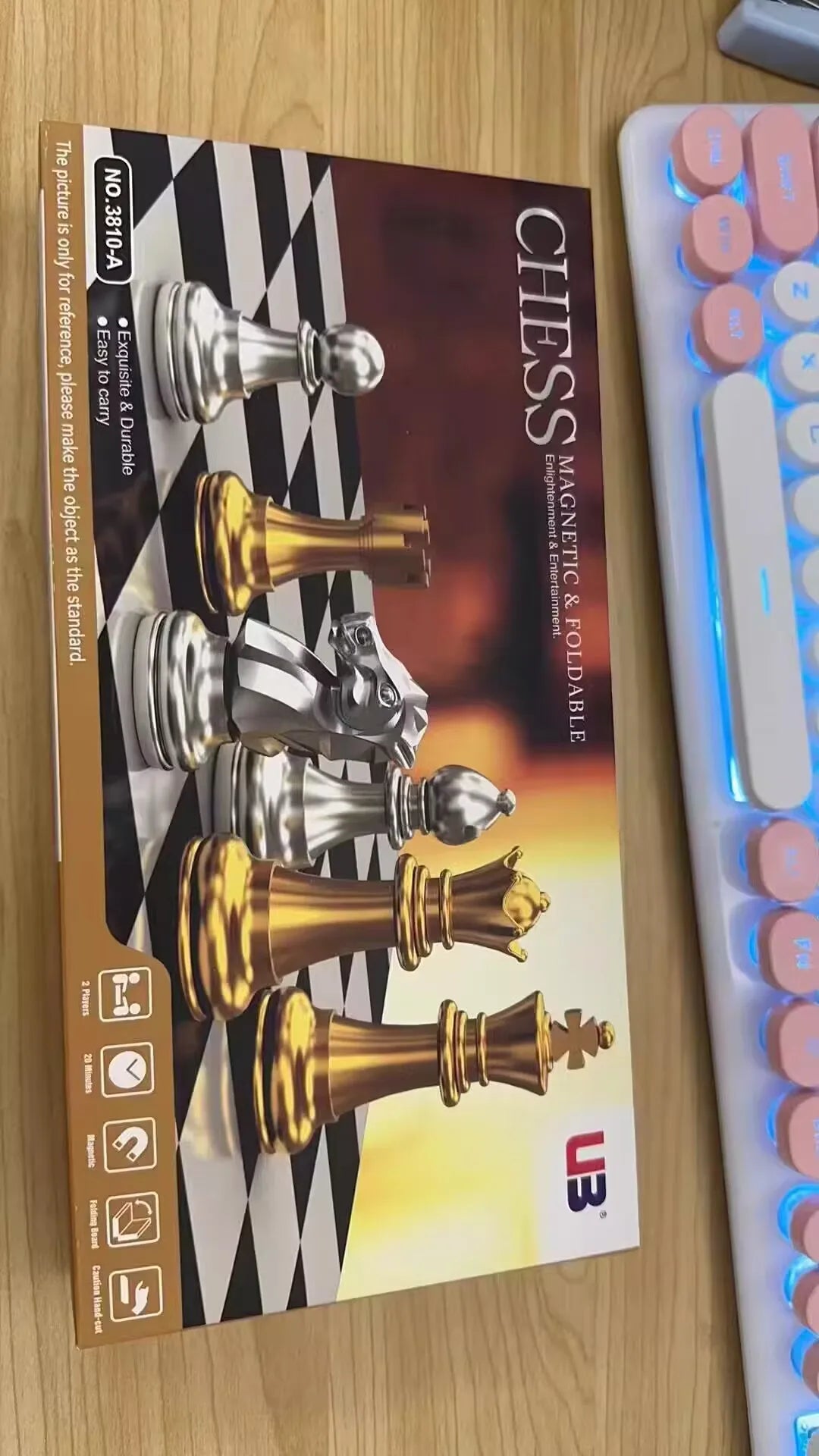Medieval Folding Classic Chess Set With Chessboard 32 Pieces Gold Silver Magnetic Chess Portable Travel Games For Adults Kid Toy