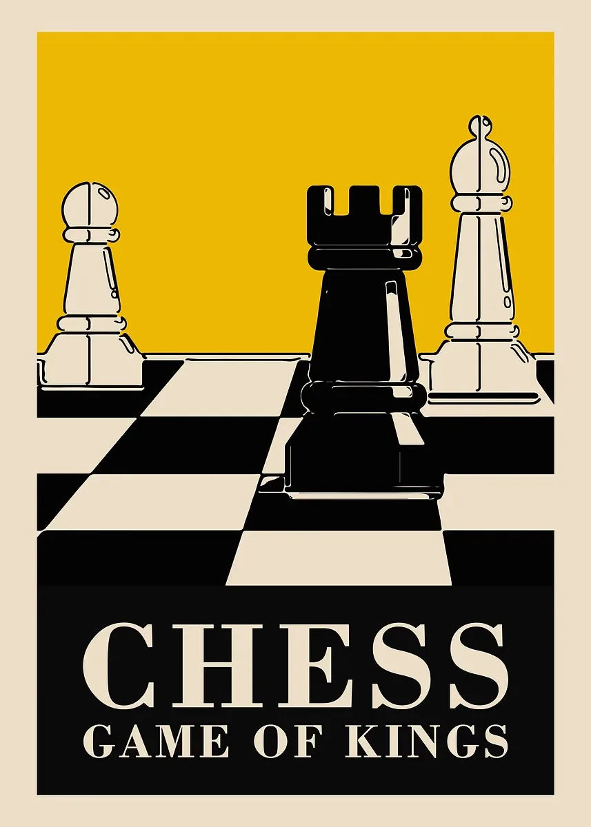Vintage International Chess Canvas Poster Game Wall Art Picture for Living Room Bedroom Playroom Bar Club Modern Home Decor Gift