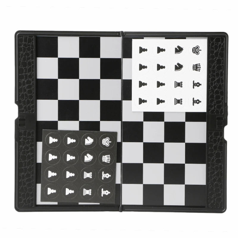Magnetic Travel Foldable Chess Wallet Set 7.9-Inch Portable Travel Size Pocket International Chess Set Board Checkers  Plane